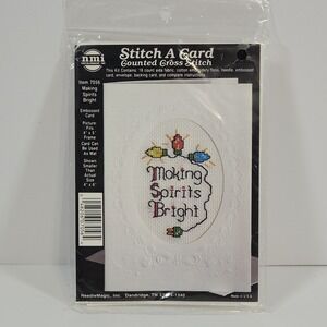 NeedleMagic NMI Stitch A Card Christmas Lights Counted Cross Stitch Kit 7056 NEW